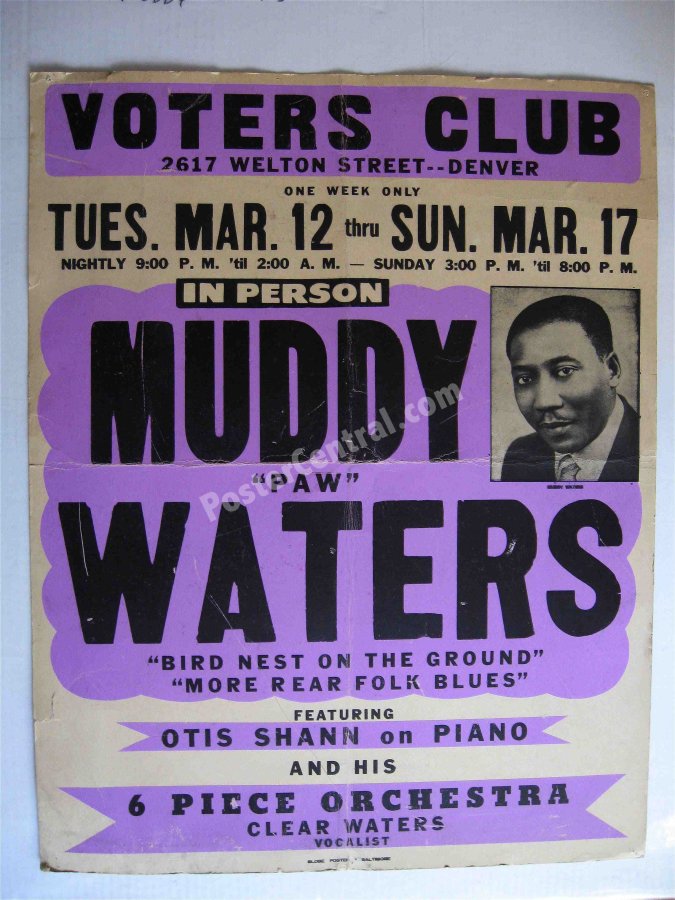 Muddy Waters 1968 Denver poster